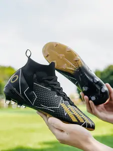 High-Quality Flyknit Seamless New Student Fg/ag Long Stud Soccer Shoes, Anti-Slip Sole, Durable Sports Shoes for Training & Practice