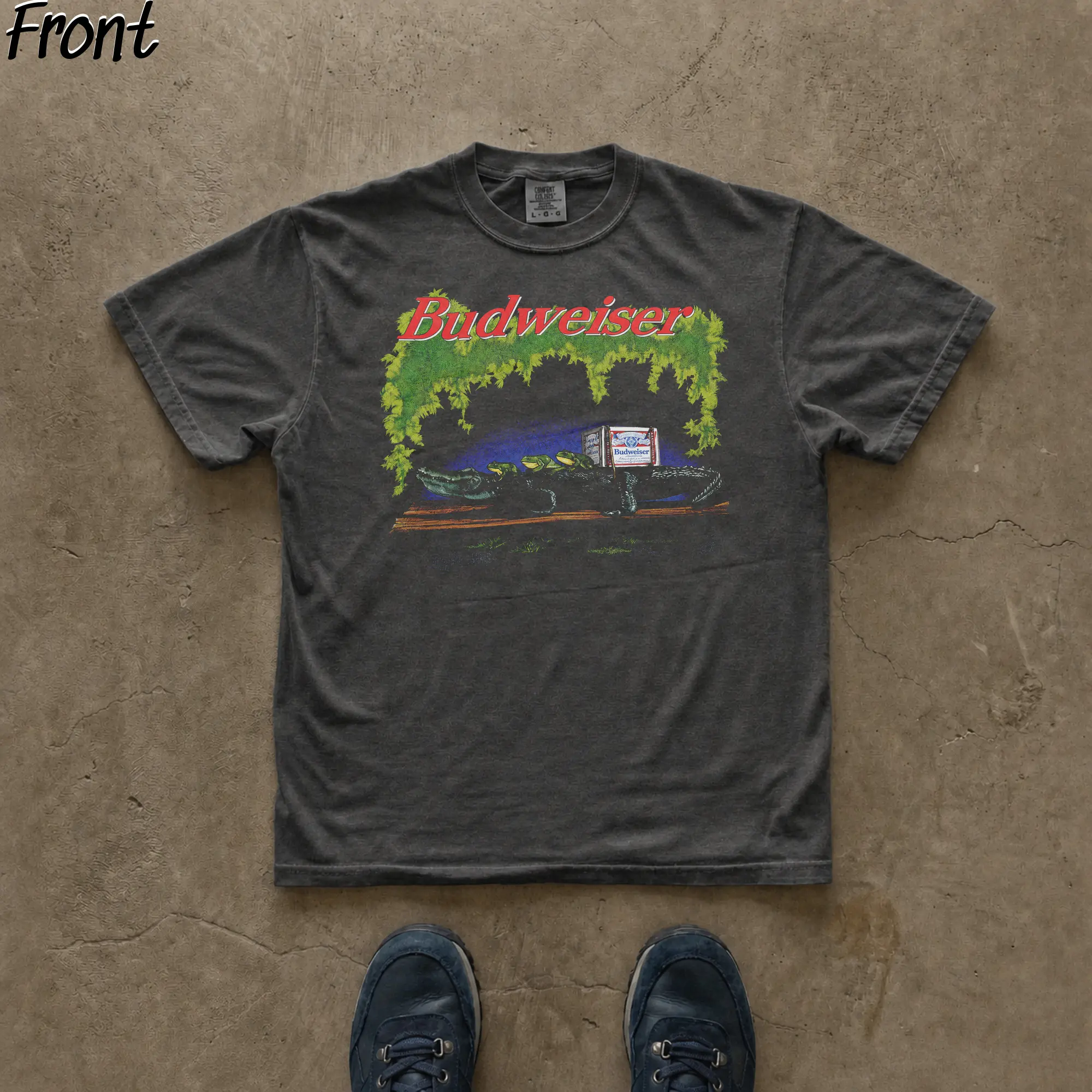 Vintage 90s This Buds For You Alligator Graphic Tee, Budweiser Shirt, King of Beers Merch, Retro Budweiser Commercial Merch, USA Beer, 100% Cotton Lightweight Shortsleeves, Perfect Gifts for Beer Lovers