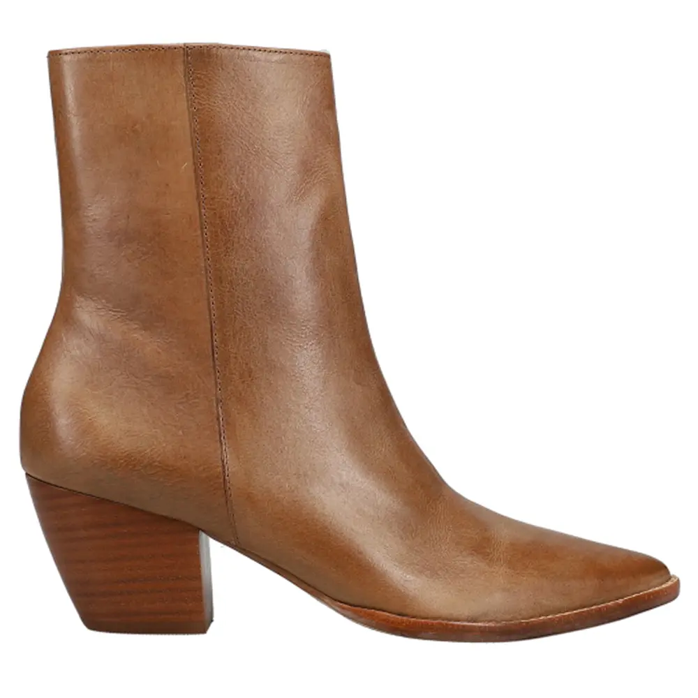 Matisse Womens Caty Metallic Pointed Toe  Casual Boots Ankle Mid Heel 2-3" - Brown