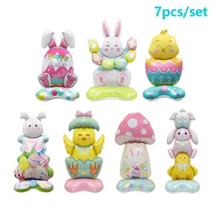 Easter Decoration Balloons Set, Eggshell Chick Shapes, Aluminum Foil Material, Waterproof Long Lasting, Outdoor Indoor Party Decorations