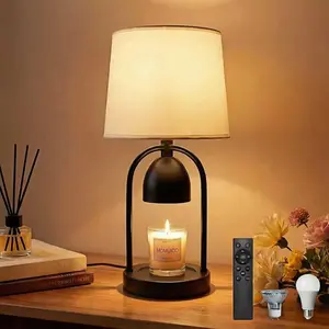 2-in-1 Table Lamp & Candle Warmer Lamp - Bedside Lamps with Timer for Bedroom Living Room, 16 Million Color Dimmable (Remote/App Control), Fragrance Lamp, Stylish Home Decor Ideal Gifts for Women