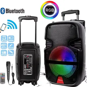 Altavoz Bluetooth Portable In-Line Subwoofer for 3000 Watts with Microphone and Remote Control, High-Quality Audio, Black Color - Speakers