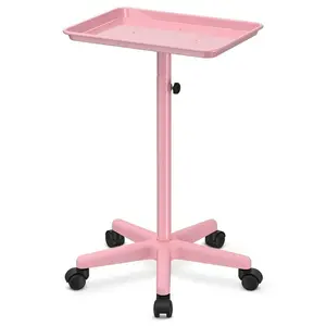 Premium Aluminum Salon Tray Cart on Wheels - Adjustable Rolling Service Tray for Tattoo, Hairdressing & Spa | Ideal Valentine's Day Gift