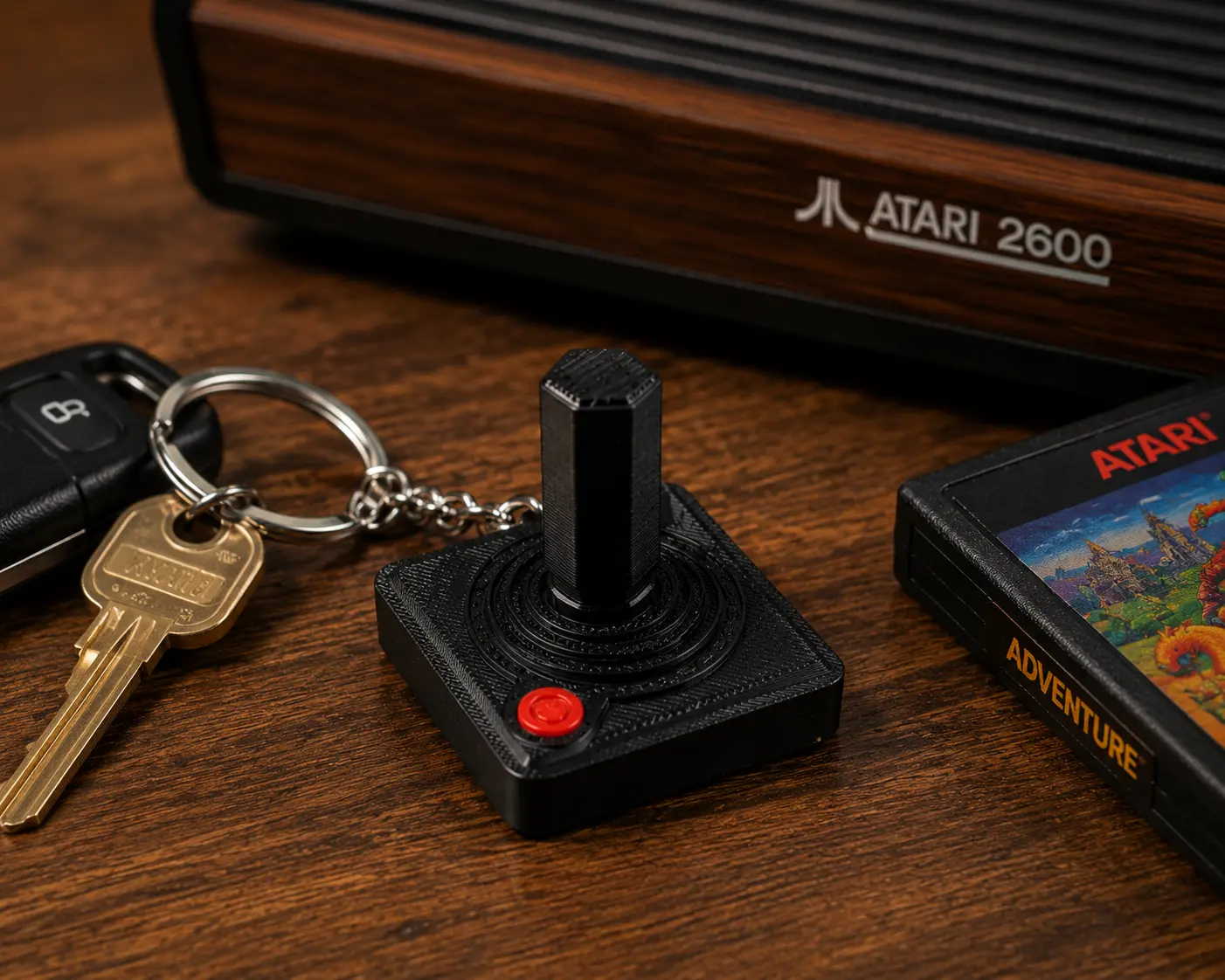 Retro Arcade Joystick Keychain / purse charm