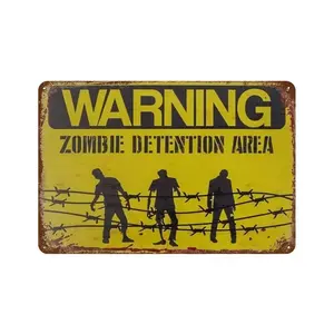8x12inch  Vintage Caution Notice Zone Sign Metal Plate Warning Children Vedio Retro Plaque For Man Cave Garage Danger Door Wall Decor