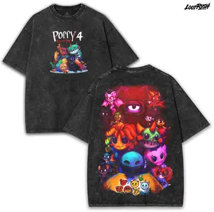 Poppy Playtime Chapter 4 Oversized Washed Vintage Tee Double Printed 260GSM Heavy Cotton | Collector Horror Game Drop