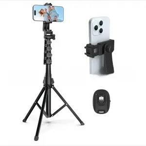 62inch Extendable Phone Tripod and Selfie Stick with Wireless Remote and Universal , Compatible with iPhone, Android, and Cameras mount magnetic