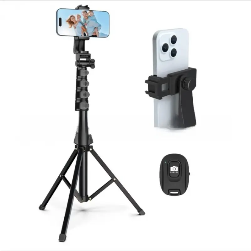 62inch Extendable Phone Tripod and Selfie Stick with Wireless Remote and Universal , Compatible with iPhone, Android, and Cameras mount magnetic