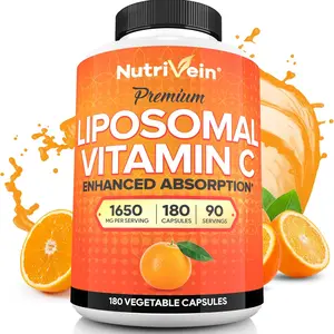 Premium Liposomal Vitamin C Supplement 1650mg 180 Capsules High Absorption High Dose Vitamin C Caps for Immune System Support Whole Body Defenses Antioxidant Defense and Overall Well Being Healthy Skin Collagen Booster