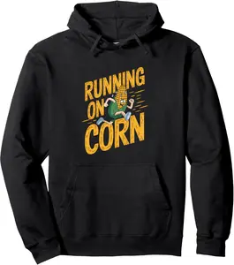 Running On Corn Funny Corn On The Cob Running Corn Runner Pullover Hoodie