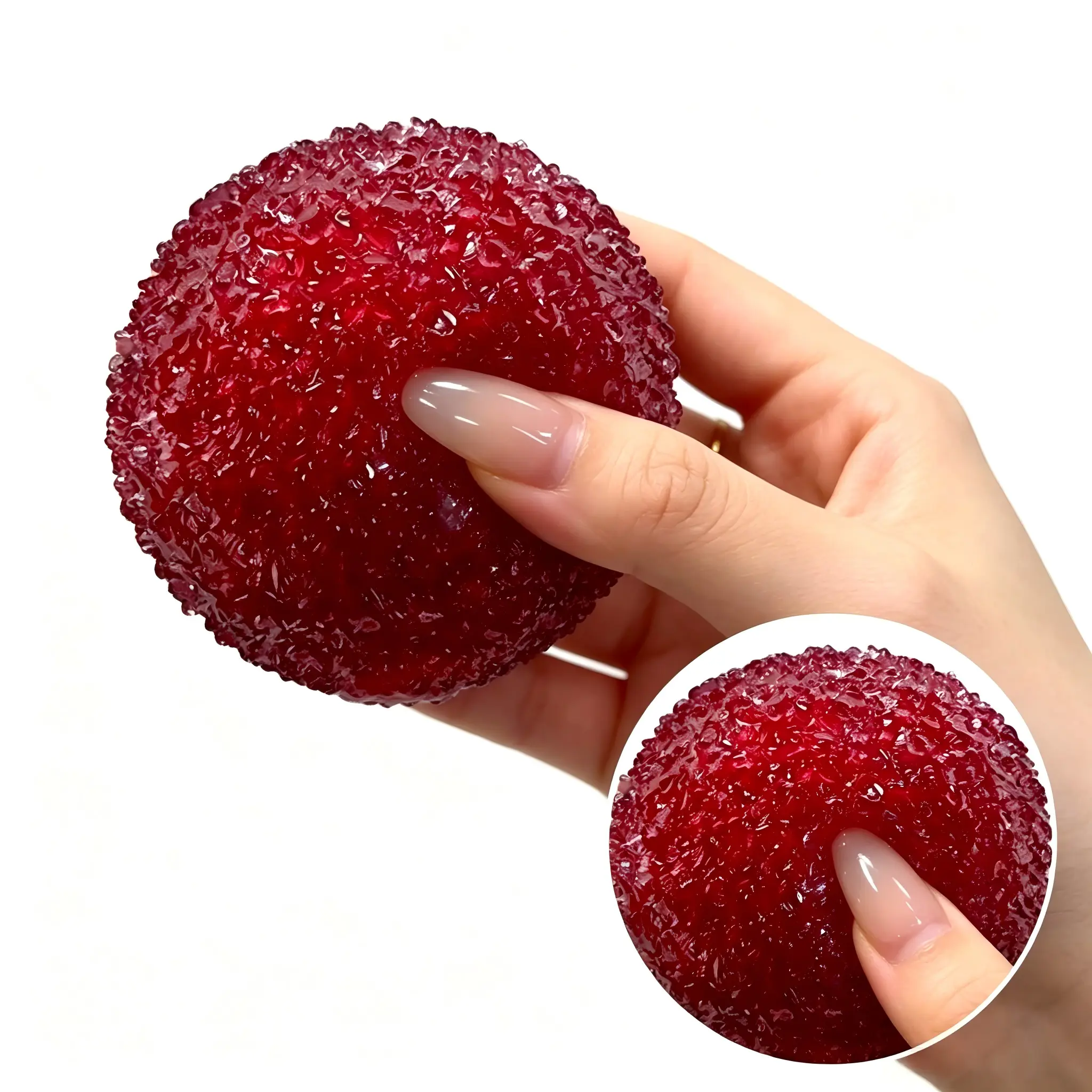 Handmade Crunchy Crystal Slushy Stress Ball - Waxberry-Style Sensory Fidget Toy for Kids & Adults, Anxiety & Stress Relief