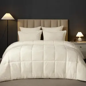 Double-Sided  Comforter Set  Size, 5 count Soft Luxury Winter Warm Bedding Sets, Modern Bed in A Bag Including 1 Cozy Comforter, 2 Pillow Shams, 2 Euro Shams for  Decor, Cream