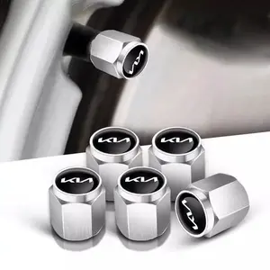 5pcs 3D Aluminum Car Wheel Tire Air Valve Dust Caps, Compatible with Kia Sportage Ceed Sorento Cerato Optima Picanto Rio Soul K3 K5
