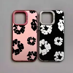 Black Flower Luxury D-Denims T-Tears Phone Case For iPhone17 16 15 14 13 12 11  Pro Max X XR 8 Plus Anti Fall Matte Back Cover
