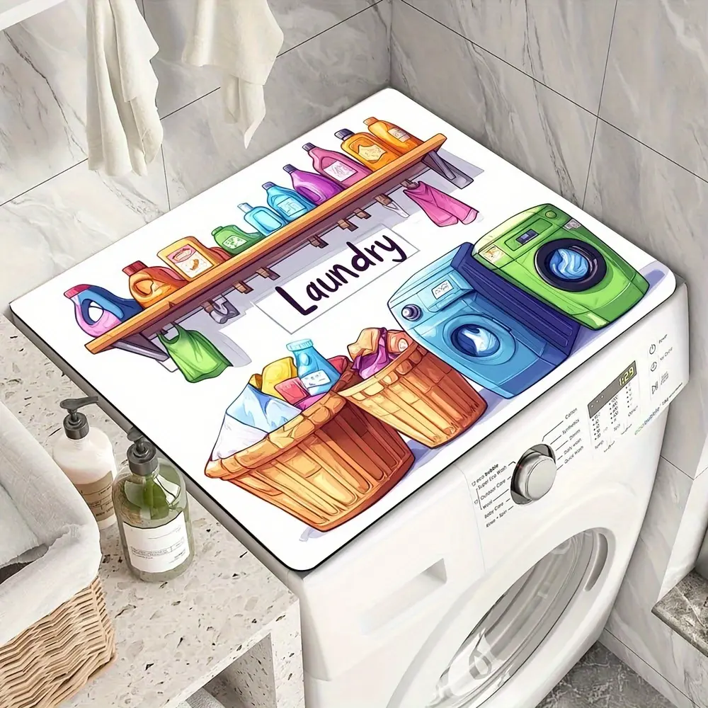 Premium Anti-Slip Waterproof Top Loader Washing Machine Cover - All-in-1 Protection, Dustproof, Durable & Space-Saving Solution, Perfect Size for Most Standard Top-Load Washers and Dryers, Laundry Room Organizer, Style B, Ideal Family Gift, Stable, Housew
