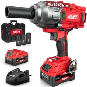 Alloyman Cordless Impact Wrench, 1475Ft-lbs (2000N.m) 1/2 High Torque Brushless Impact Gun, 20V Power Impact Driver, 4000mAh Battery,3 Sockets, Brushless Motor Variable Speeds for Car/Truck RV/Mower