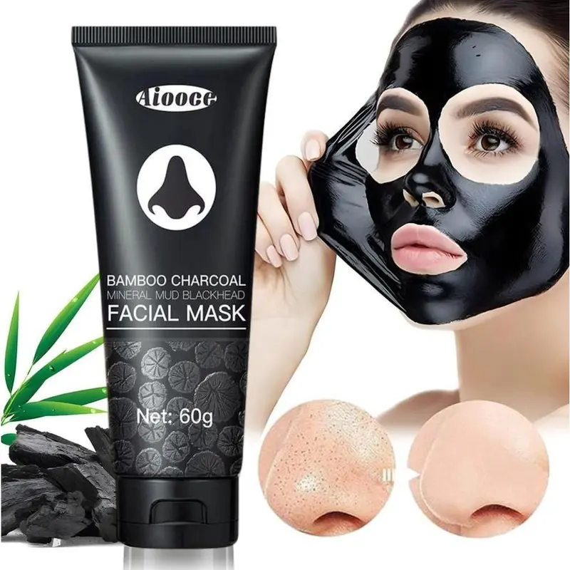 Bamboo Charcoal Peeling Facial Mask for Adults - Blackhead Removal, Deep Pore Cleansing, Gentle Exfoliation, Pore Detox, Daily Skin Repair, All Skin Types Self Care Product for Nose
