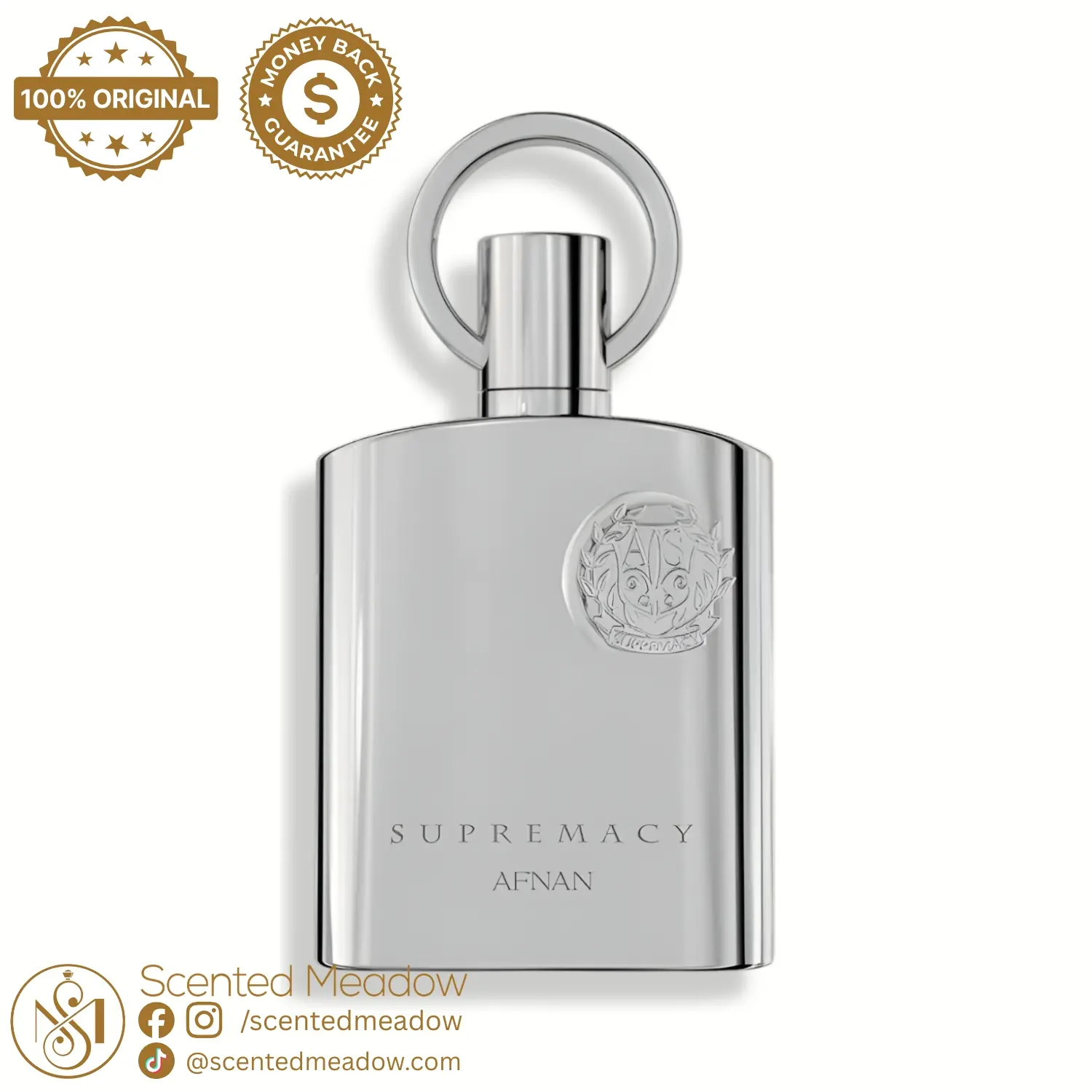 Afnan Supremacy Silver Eau de Parfum (EDP) for Men - 5oz (150ml) - Woody Fresh Fruity Musk
