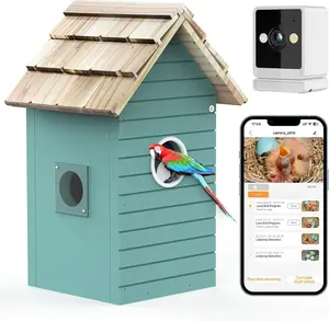 Smart Bird House,Bird Feeder with Camera - Ai Bird Species Identification, 3MP HD Photos, Inside 2.4G-Wi-Fi,1.5In Focus, Blue