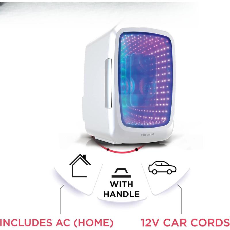 EFMIS179 Gaming Light Up Mini Beverage Refrigerator, White