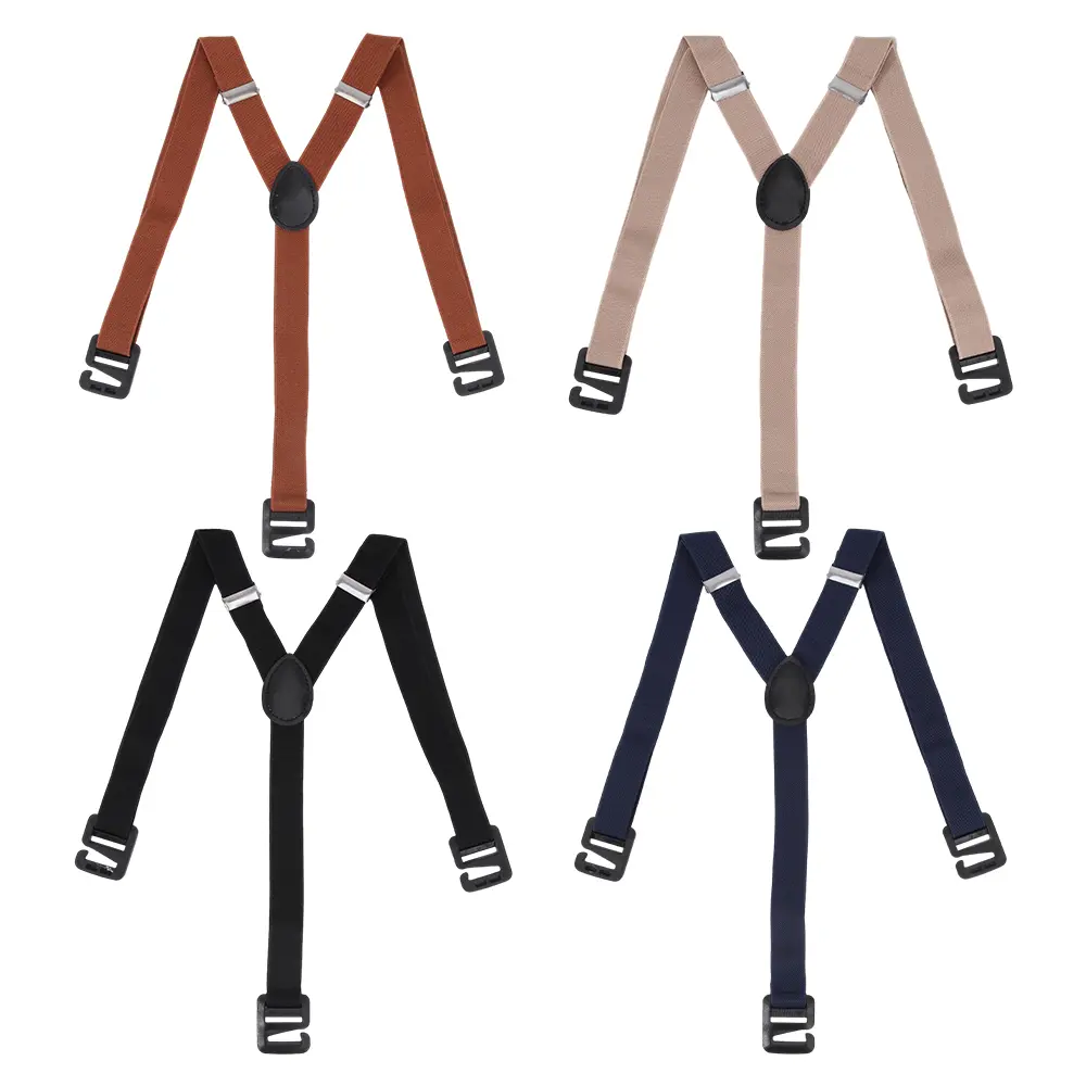 Men's 4-Piece Hidden Elastic Suspenders - Adjustable 2.5cm/35.43in Clip-On Undergarment, Invisible Belt Alternative for Untucked Shirts, Comfortable No-Show Pant Holders for Business & Casual Style, Colleagues, 35.43 Inches, 4 Pieces, Elastic Straps, Clip