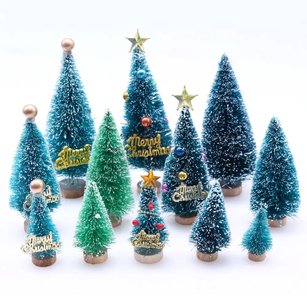 12pcs Unisex Dollhouse Miniature Accessories Set - Realistic Touch Simulation Pine Trees, Snow Tower, Santa Claus Decor for Doll Houses, Desktop Scenes, Festive Displays for Any Dollhouse Lover