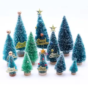 12pcs Christmas Decoration Dollhouse Accessories Mini Pine Trees Snow Tower Simulation Tree Miniature Scene Desktop Ornament Festive Set