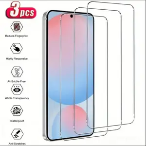 3-piece tempered glass screen protector suitable for Samsung Galaxy A series, A55 A56 A54 A53 A14 A24 A25 A35 A15 A05 A05S A03S anti scratch, explosion-proof and anti drop high-definition mobile phone screen protector