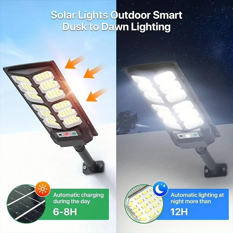 Professional 4-Pack Solar Lights for Outside 3 Modes 6500K LED Flood Security Light with Motion Sensor Dusk to Dawn Remote Control IP65 Waterproof  for Yard Garden Shop