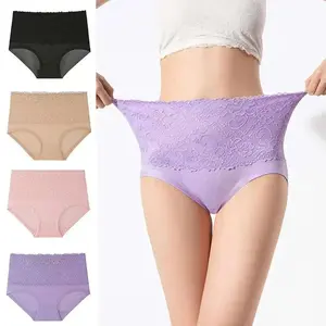 Women's Elegant Lace Soft Briefs Comfortable Everyday & Special Occasion Underwear Luxury Lingerie Set Hand Washable 4PCS