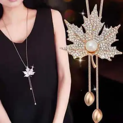 334 Gold Maple Leaf Necklace