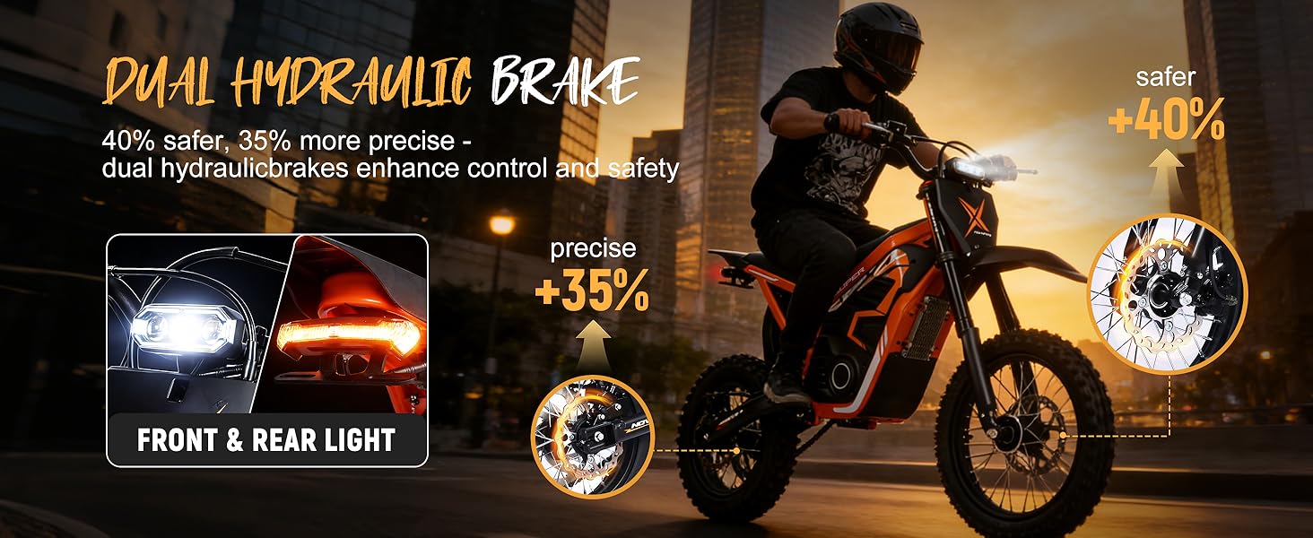 ESKUTE NOVA X Electric Bike ,4000W Power , 40° Climbing with 2849 Certified 48V 22.8Ah Removable Battery, Full Suspension Hydraulic Brakes, 60 Miles Rang Mountain Off-Road for Teens Adults ebike