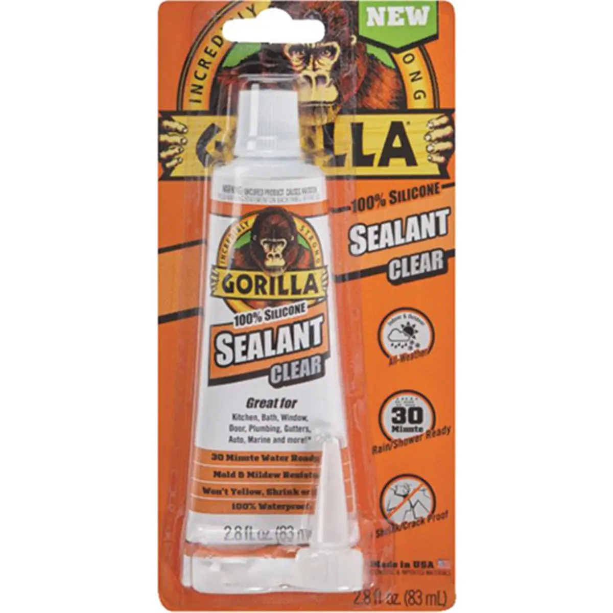 212 MAIN Gorilla Sealant, 2.8 oz Adhesive for Home Improvement & Building Supplies with Waterproof Bond