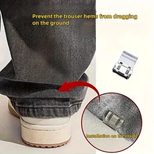 Pants Leg Shortening Invisible Fixed Clip,  Concealed Buckle Clasps That Do Not Require Sewing, An Innovative Concealed Pants Leg Tightening Device, And a Prevents Trouser Hem from Dragging On The Ground Edge Buckle