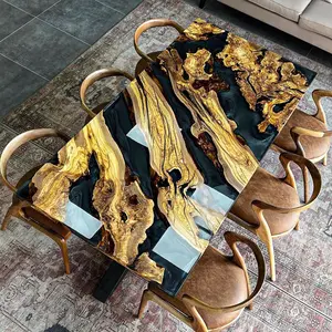 [OSO010] Olive Wood Epoxy Table custom epoxy river slab table, Executive Desk, Custom Large Epoxy River Table, Solid Wood Slabs Table, Large Computer Office Desk Workstation, Business Furniture for Home Office