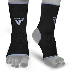 Muay Thai Ankle Wrap for Martial Arts – Durable and Reliable Boxing Gear for Men & Women – Ankle Wrap for Kick Boxing, MMA & Combat Sports (Grey, (L/XL) (S/M)