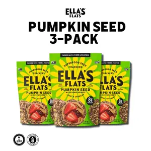 Ella's Flats Pumpkin & Hemp Superfood Crackers - No Fillers | Snack Natural | Superfood seed crackers - Just seeds, no fillers - 6g protein, 5g fiber and low carb
