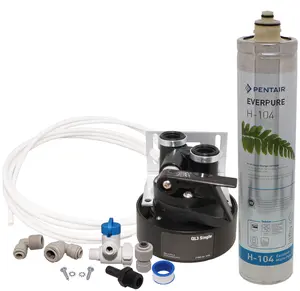 Everpure H-104 Drinking Water System with Pentair H-104 Filter Cartridge & Complete Installation Kit for Reliable Household Filtration