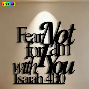 1pc Biblical Verse Metal Wall Art, Inspirational "Fear Not For I Am With You" Statue Mural, Ideal Gift for Easter, Christmas, Faith Decor Enthusiasts,  Metal Wall Decor , Perfect for Living Room Walls & Garden Fences, Thoughtful Religious Home Decor