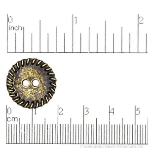 19.5mm Wrapped Stitch Button - Made of Pewter - Made in the USA - BTN6