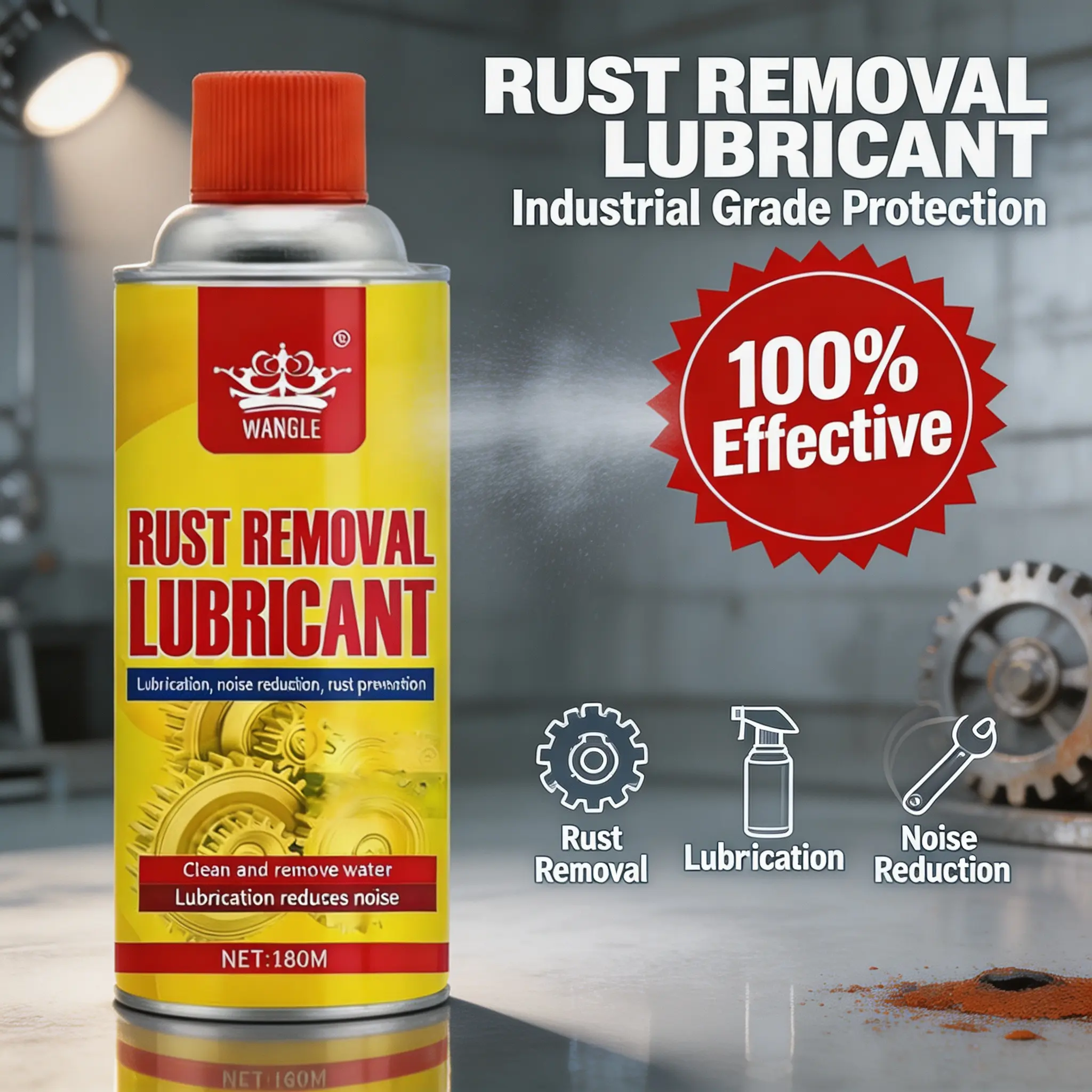 180ml/6 fl oz Metal Rescue Rust Remover – Fast-Acting Penetrating Formula Frees Stuck Parts, Shields Against Rust & Eliminates Noise, No Harsh Fumes