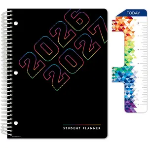 2026-2027 Middle & High School Student Planner 8.5" x 11" - Dated Weekly & Monthly Academic Planner with Ruler/Bookmark & Stickers, Ideal for Homework, Block Style, Neon Numbers