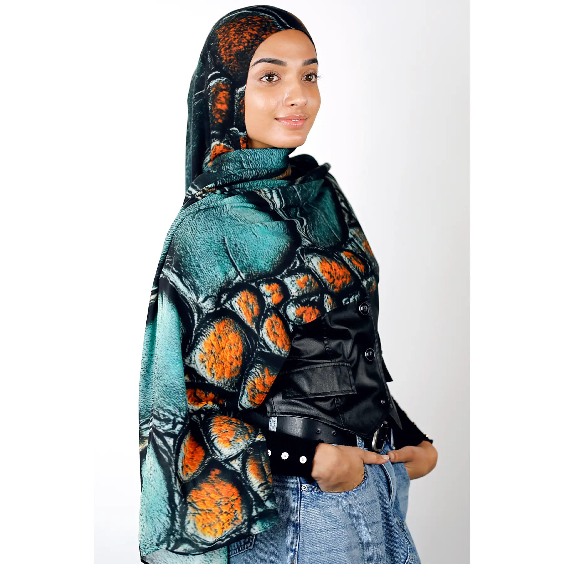 Gator Crocodile Print Modal Hijab