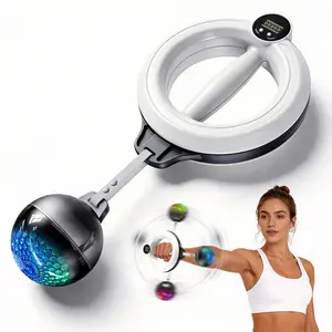 Weighted Hoop, Training Arm Strength Ring,Lightweight Portable Design Smart Waist Exercise,360° Degree Rotating Fitness Gear for Hand Cranked Upper Body Workout, Home Workout Equipment