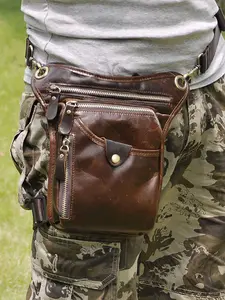 Unisex Versatile Leather Fanny Pack, 4-Way Convertible Crossbody Bag, Thigh Leg Bag, Hip Butt Pack & Waist Pouch, Stylish Accessory for Men & Women