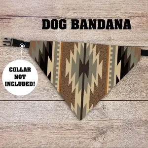 Vintage Aztec Dog Bandana - Over The Collar - COLLAR NOT INCLUDED!  Pet Accessories, Cat Bandana, Handmade, Gifts For Pets, Animal, Doggy, Puppy, Aztec, Western