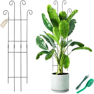 32.6In Metal  Trellis for Climbing  Indoor, Monstera & Pothos Support Stakes, Tall Expandable Trellis for Potted , Tool-Free Structures, 2 Pack