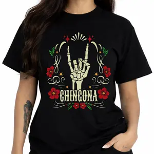 Chingona Graphic T-Shirt – Latina Inspired Streetwear, Chicano Art Style Tee, Unisex Cotton Shirt S–5XL