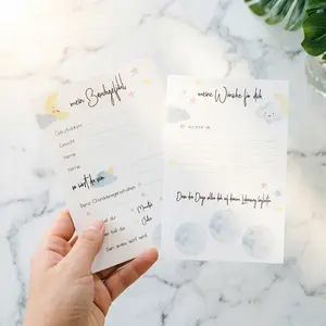 German Newborn Blessing Card, Baby Party Message Paper, Pregnancy Prediction Game Interactive Card, Perfect for Birth Announcements