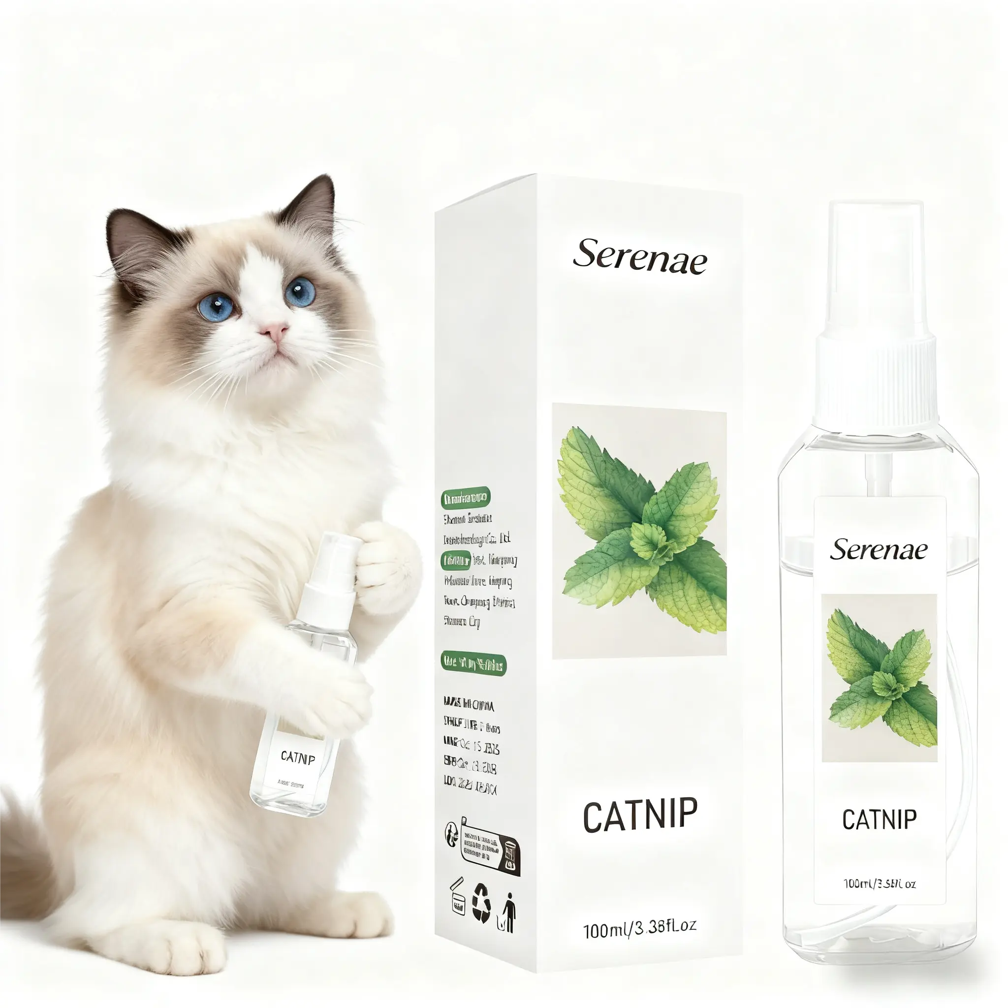 100ml Catnip Spray for Cats - Transparent, Easy-to-Use, Mess-Free Spray for Kittens, Stress Relief, Scratch Training, Playtime Boost, Customizable Sensory Experience